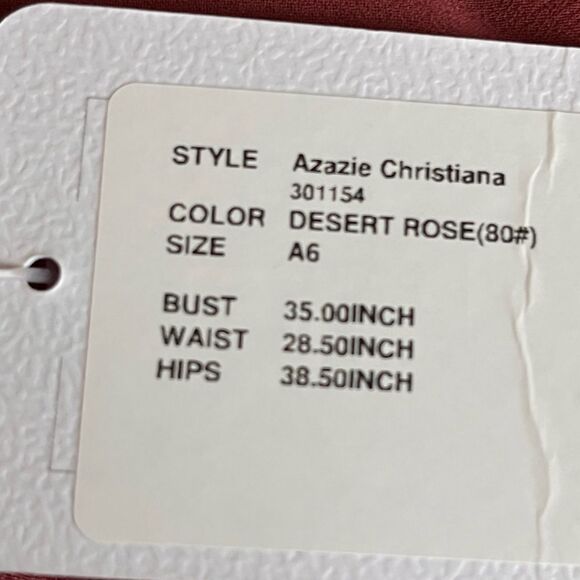 AZAZIE Women's Chiffon Princess Flowy Maxi Dress Party Prom Desert Rose Size 6 - Picture 4 of 7